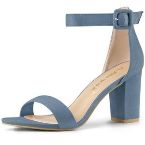 Buckle Ankle Strap High Chunky Heel Sandals Size 7